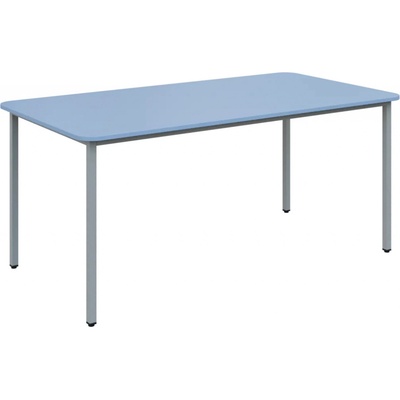 JSBR 170 N jídelní stůl kovová podnož stříbrná deska 18 mm 1700 x 900 mm pastelově modrá