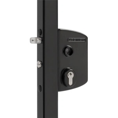 LOCINOX LPKQ 9005 - komplet zámkové krabice s panikovým zámkem, pro profil 60 až 80 mm, pro křídlové branky, černý LPKQ6060U2L_9005