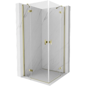 Mexen Mist-H Duo отворена душ кабина 80 x 80 cm, прозрачна, златна - 8A5-080L-080P-50-00 (8A5-080L-080P-50-00)