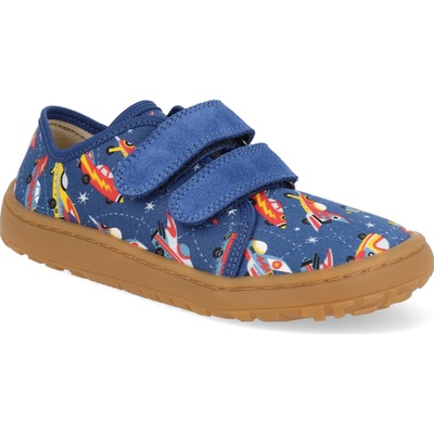 Froddo Barefoot detské plátené topánky Canvas Blue electric modrá