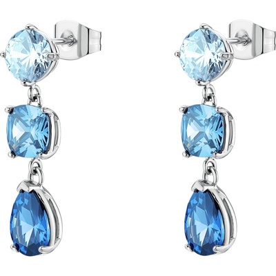 Brosway Trblietavé visiace náušnice s modrými zirkónmi Dreaming BIG22