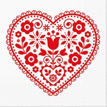TaT Obrúsky Folk Embroidery Heart 33x33cm