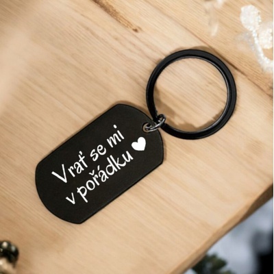 Přívěsek na klíče Ahome Kovová černá Vrať se mi v pořádku – Zbozi.Blesk.cz