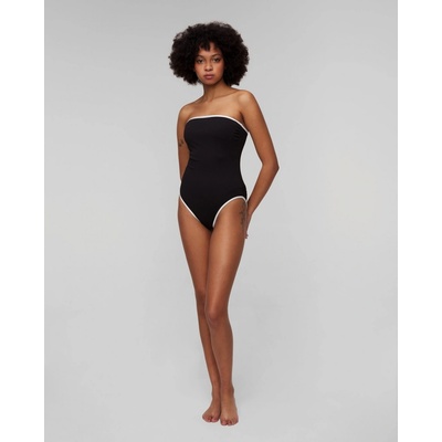 Seafolly dámske čierne jednodielne plavky Dd Bandeau One Piece
