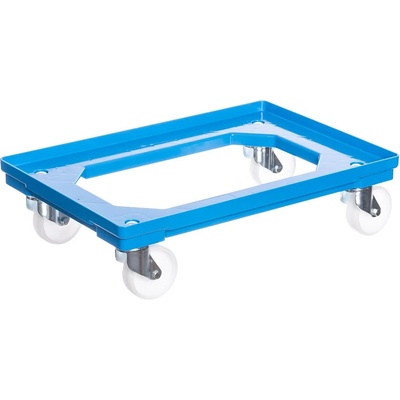 PK Group Vozík pod přepravky 2 otočná + 2 pevná polyamidová kolečka 100 mm Barvy: Modrá