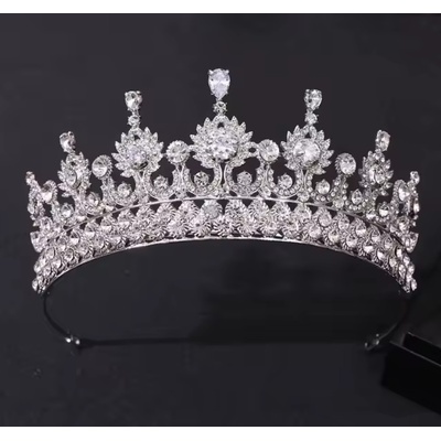 B-Top korunka diadém do vlasů Crystal Queen stříbrná – Zboží Mobilmania