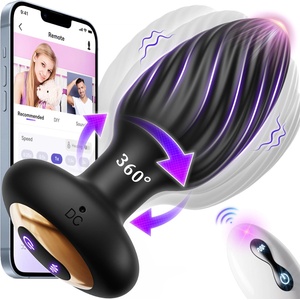 SuperLove 360 Twister Vibrating Anal Plug with 2 Motors & Remote Black