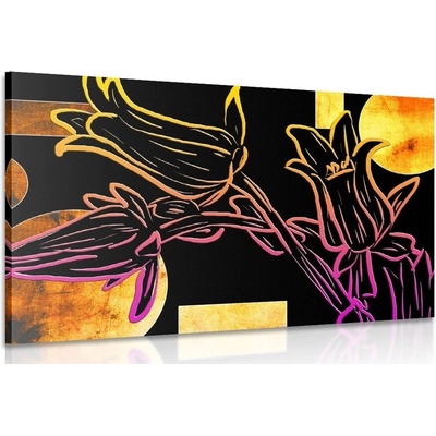 Obraz etno květy - 90x60