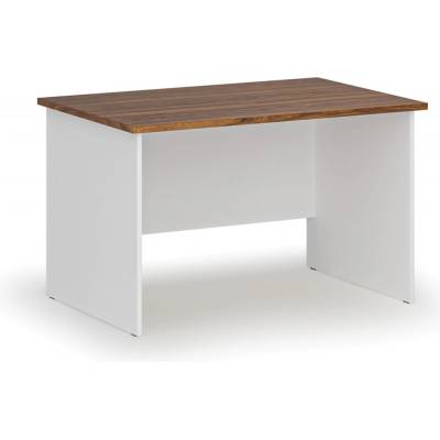 PRIMO Kancelársky písací stôl rovný WHITE, 1200 x 800 mm, biela/orech