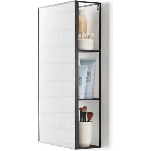 Umbra hk ltd (Канада) Стенно огледало umbra cubiko с 3 скрити рафта - цвят черен (umbra 1009654-040)