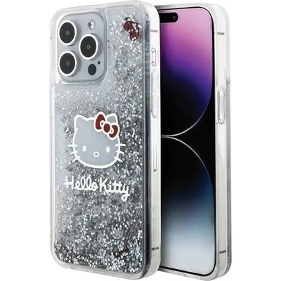 Hello Kitty Кейс Hello Kitty Liquid Glitter Charms Kitty Head за iPhone 15 Pro Max, сребрист (3666339186234)