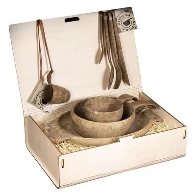 KUPILKA Еко комплект нечупливи съдове, кафяв (KPRB)