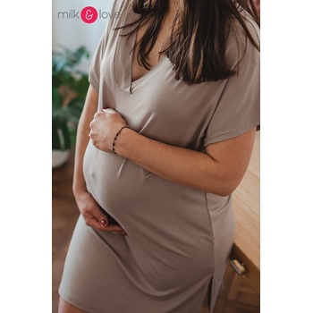 Bambusová nočná košeľa na dojčenie Moon Beige