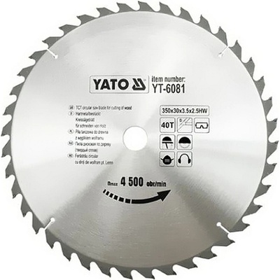 Kotouč na dřevo 350 x 30 mm 40z Yato YT-6081 – Sleviste.cz
