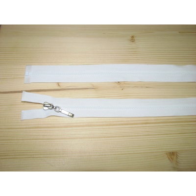 Kostenný zips biela 3mm deliteľný jednosmerný 45cm