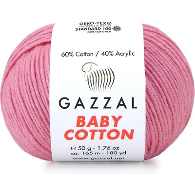 Gazzal Příze Baby cotton 3468 pink