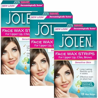 Jolen Face Wax Strips voskové depilační pásky na tvář 16 ks