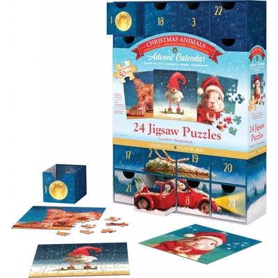 EUROGRAPHICS Adventní kalendář Vánoční zvířátka 24x50 dielov