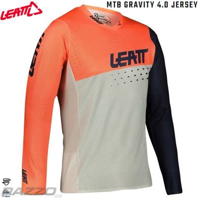 Leatt MTB Gravity 4.0 Coral oranžová/granatová/bílá