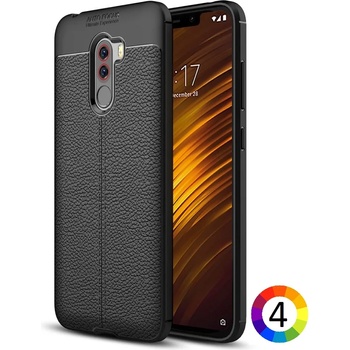 Xiaomi Pocophone F1 / Poco F1 Удароустойчив Litchi Skin Калъф и Протектор