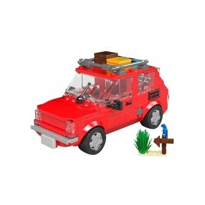 LEAN Toys Construction Brick Set Car Fiat 126 Maluch With Trailer 393 pcs