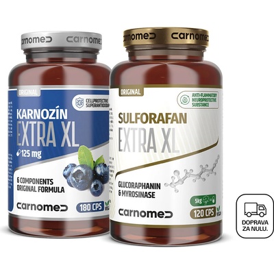 CarnoMed Karnozín EXTRA XL 180 kapsúl + Sulforafan EXTRA XL 120 kapsúl