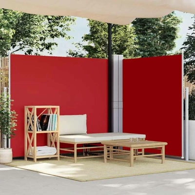 Greatstore Zatahovací boční markýza / zástěna 600 x 170 cm červená