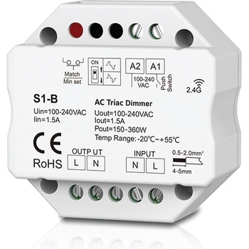 ELMARK S1-b 1 КАНАЛЕН ac ТРИАК rf ДИМЕР ЗА КОНЗОЛНА КУТИЯ (195122)