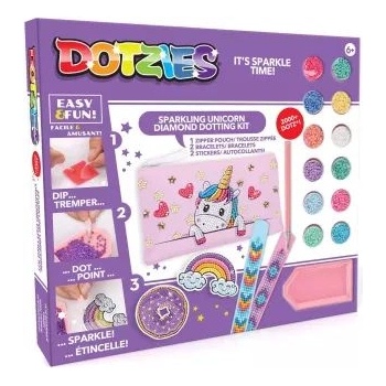 Diamond Dotz Diamond Dotz: комплект за занимания с блестящ еднорог на Dotzies