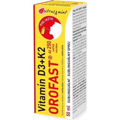 OROFAST Vitamín D3+K2 sublinguální sprej 50 ml