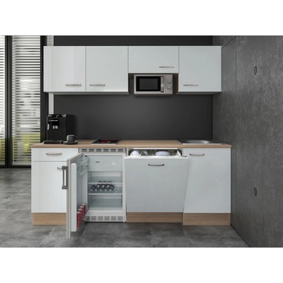 Flex Well Kuchyňa Valero 210 cm/typ 2 chladnička/mikrovlnka/var.doska/umývačka