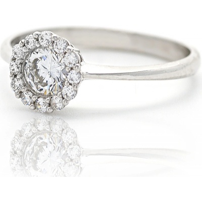 Diante Zlatý prsten s bílým kamenem 59628685