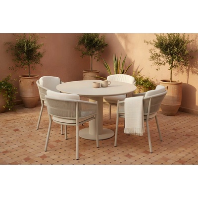 Hartman Girona & Altea beige – kulatý stů 120 cm + 4 křesla