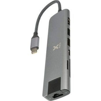 A-solar Xtorm XC207 USB-C Hub 7-in-1 4K HDMI, Ethernet, USB-C, 2xUSB-A, SD, microSD - мултифункционален хъб за свързване на допълнителна периферия за MacBook и устройства с USB-C (тъм