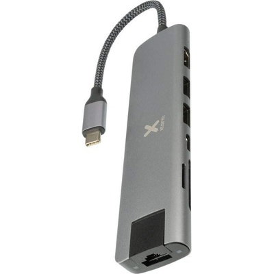 A-solar Xtorm XC207 USB-C Hub 7-in-1 4K HDMI, Ethernet, USB-C, 2xUSB-A, SD, microSD - мултифункционален хъб за свързване на допълнителна периферия за MacBook и устройства с USB-C (тъм