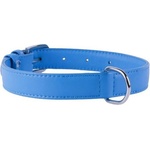 COLLAR Плосък кожен нашийник син 27 - 36см, 15мм