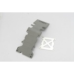 Traxxas Skidplate, rear plastic (grey)/ stainless steel plate, TRX4938A (TRX4938A)