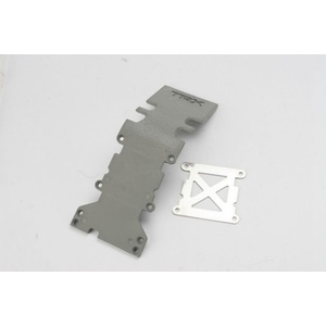 Traxxas Skidplate, rear plastic (grey)/ stainless steel plate, TRX4938A (TRX4938A)