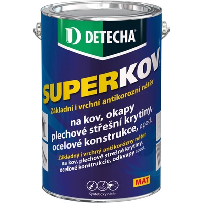 DETECHA Superkov - antikorózna syntetická farba 2v1 - cierny - 5 kg