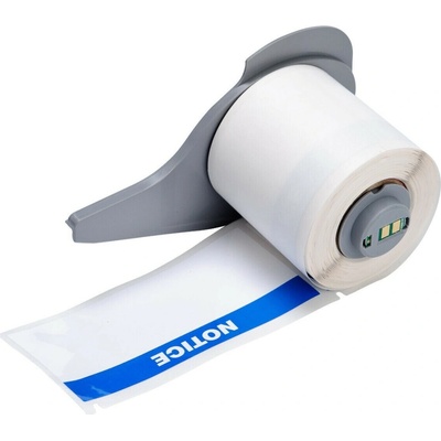 Brady M7-38-483-NOTICE / 174624, 101.60 mm, Polyester, modrá tlač / biely podklad