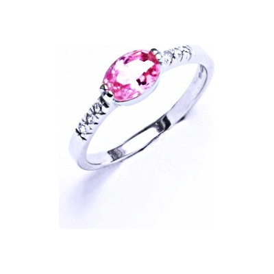 Čištín Zlatý pink zirkon bílé i žluté zlato VR 237