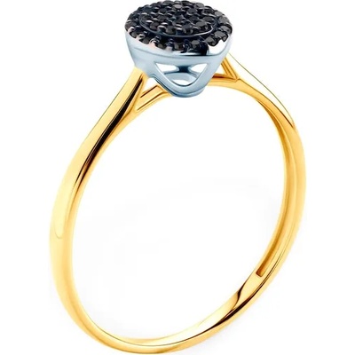 SAVICKI Годежен пръстен Savicki: двуцветно злато, черни диаманти
