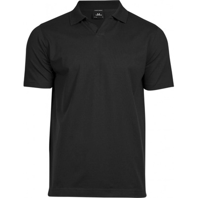 Tee Jays Luxusná pánska polokošeľa Stretch V-Neck Polo čierna