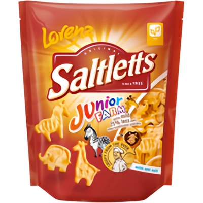 Lorenz Saltletts Junior Farm lehce solené pečené krekry ve tvaru zvířátek 125 g