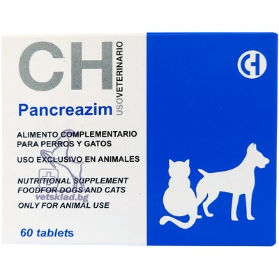 Chemical Ibérica Pancreazim Панкреазим- хранителна добавка при храносмилателни проблеми за кучета и котки