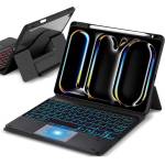 Apple TP-5010D магнитен калъф с Bluetooth клавиатура и RGB подсветка за iPad (2025) / 10.9 (2022)