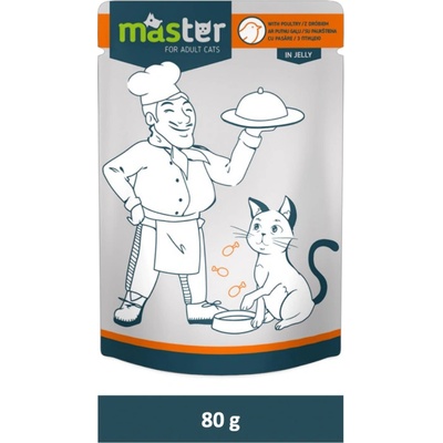 MASTER pre dospelé mačky s hydinou v želé, 80 g