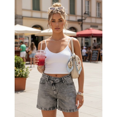 Dstreet dámske šortky SY0523 šedá svetlo
