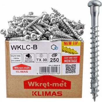 KLIMAS Ø 5 mm - Skrutky pre uholníky a tesárske kovania Dĺžka: 5x30-250ks/bal