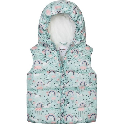 Minoti dievčenská nylonová vesta Puffa s podšívkou z mikroflísu 12GILET 18, modrá
